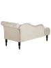 Beliani Chaiselongue IVRY in Beige/Schwarz - (W) 152 x (H) 72 x (L) 62 cm rechtsseitig