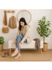 relaxdays Sitzbank in Weiß  - (B)110 x (H)40 x (T)40 cm