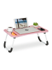 relaxdays Laptoptisch in Rosa/ Weiß - (B)63 x (H)26 x (T)40 cm