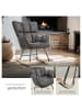 tectake Schaukelstuhl Torve, 68 x 96 x 97 cm, Belastbarkeit 120 kg, Chenille anthrazit