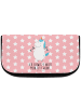 Mr. & Mrs. Panda Kosmetiktasche Einhorn Fitness mit Spruch in Rot Pastell