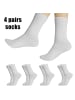 Yalion 4er-Set Premium Herren & Damen Business Socken Baumwolle Businesssocken Weiß 