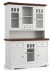 Feldmann-Wohnen Buffetschrank Belluno Elegante weiß lackiert / gebeizt Nussbaum 130 / 45 / 190cm