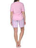 NORMANN Schlafanzug Shorty kurzarm Streifenoptik Übergrösse in rosa