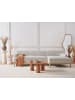 Beliani Ecksofa SOSJO in Beige/Braun - (W) 251 x (H) 74 x (L) 132 cm