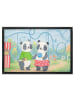 Mr. & Mrs. Panda Schmutzmatte Pandas Freizeitpark besuchen Desig... in Weiß