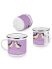 Mr. & Mrs. Panda Emaille Tasse 13. Hochzeitstag Veilchenhochzeit... in Lavendeltraum