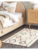 Beliani Geflochtener Teppich CORUM in Beige/Braun/Blau - (W) 80 x (H) 1.5 x (L) 150 cm