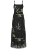 Cloud5ive Cloud5ive 2-Layered Maxi-Dress Tropical Print in black