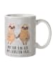 Mr. & Mrs. Panda Tasse mit Spruch Faultier Pärchen mit Spruch in Grau Pastell