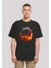 F4NT4STIC T-Shirt Basketball On Fire Sport OVERSIZE TEE in schwarz