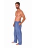 NORMANN Schlafanzug Pyjama Hose lang kariert Baumwolle - 79847 in blau