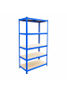 relaxdays Schwerlastregal in Blau/ Braun - (B)90 x (H)200 x (T)60 cm