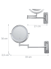 relaxdays Kosmetikspiegel "LED" in Silber - Ø 17,5 cm