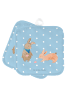 Mr. & Mrs. Panda Topflappen Hasen Muschel ohne Spruch in Blau Pastell