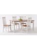 Feldmann-Wohnen Esszimmer-Set Belluno Elegante 5-tlg. Kiefer Weiß/Eiche geb. 150-197/93/96cm