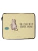 Mr. & Mrs. Panda Computertasche Katze Fressen mit Spruch in Gelb Pastell