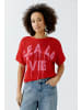 Oui Pullover in red rose