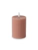 relaxdays 4 x LED Kerzen in Altrosa - (H)13 x Ø 7,5 cm