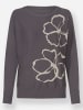 Heine Feinstrickpullover in anthrazit-sand-bedruckt
