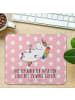 Mr. & Mrs. Panda Mousepad Einhorn Blümchentail mit Spruch in Rot Pastell