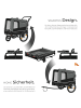 tectake Hundewagen 3in1 multifunktional mit Reflektoren, Leine und Warnfahne