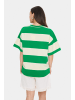 SAINT TROPEZ T-shirt HafrunSZ Oversize fit in Ultra Green Ice Block Stripe