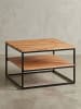 KADIMA DESIGN Couchtisch | Akazie/Metall, 60x60x41cm, Stauraum