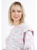 myMo Damen Strickpullover in Rosa Mehrfarbig