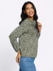 Sieh an! Langarm-Shirt in khaki-ecru-bedruckt