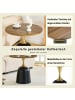 ABRIHOME Beistelltisch in Walnuss Rund 60 cm mit Metallgestell