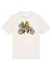 wat? Apparel T-Shirt Avocado Fahrrad in Off White