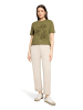 CARTOON Baumwollshirt mit Rundhalsausschnitt in Patch Khaki/Khaki