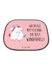 Mr. & Mrs. Panda Sonnenschutz Einhorn Mitteilung mit Spruch in Rot Pastell