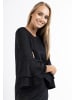 Usha Damen Langarmkleid in Schwarz