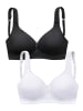 PETITE FLEUR Entlastungs-BH in weiß + schwarz