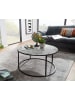 KADIMA DESIGN Couchtisch Rund 80x40x80 cm mit Marmor Optik