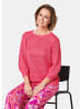 GOLDNER Kurzgröße:  Femininer Pullover in Netzoptik mit Pailletten in pink