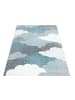 KADIMA DESIGN Teppich Kinder Kurzflor Wolken Polypropylen Kinderzimmer in Blau