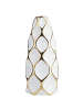 Beliani Blumenvase AVILA in Weiß/Gold - (W) 15 x (H) 36 x (L) 15 cm