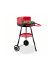 relaxdays Holzkohlegrill in Schwarz/ Rot - Ø 42 cm
