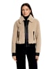 AMBER & JUNE Plüschjacke mit Kragen in beige