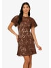 Adrianna Papell Cocktail Kleid Lace Flounce Short Dress in Espresso