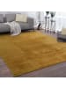 KADIMA DESIGN Teppich Kurzflor waschbar Unifarben Wohnzimmer in Senf
