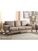 Beliani 3-Sitzer Sofa LOKKA in Braun/Heller Holzfarbton - (W) 204 x (H) 85 x (L) 83 cm