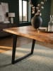 KADIMA DESIGN Esstisch Akazie mit Baumkante, Kompakt, Industrial Style