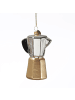 MARELIDA Weihnachtsbaumschmuck Espressokanne Glas Espressokocher H: 10cm gold