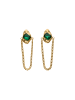 NAEMI Women Earrings in Gold Green