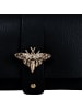 Florence Florence Schultertasche, Clutch Leder schwarz ca. 23cm
