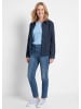 GOLDNER Kurzgröße:  Hemdjacke in Bouclé-Optik in marine / gemustert